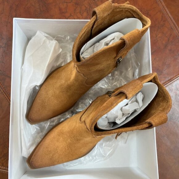 Sundance NEW Dove Canyon Short Fringe Leather Cognac Boots size 38 or US size 8 - Picture 2 of 10